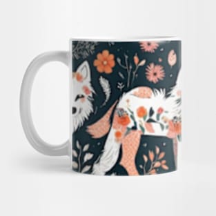 Floral wolves Mug